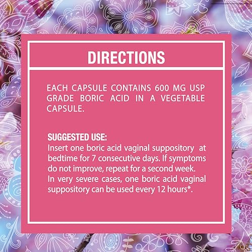 NewVue Boric Acid Vaginal Suppositories (600mg, 60 Count) Supports Vaginal pH Balance, Odor Control (USP Medical Grade Fine Powder, Easy Dissolve, Third Party Tested, Made in USA) NewVueBuy Supplements Australia