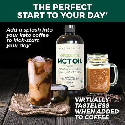 Viva Naturals Organic MCT Oil for Keto Coffee (32 fl oz) - Best MCT Oil Supplement Viva NaturalsBuy Supplements Australia
