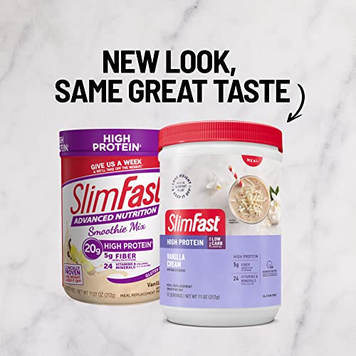 SlimFast Meal Replacement Smoothie Mix, 24 Servings, High Protein, Vanilla Cream, 20g SlimFastBuy Supplements Australia