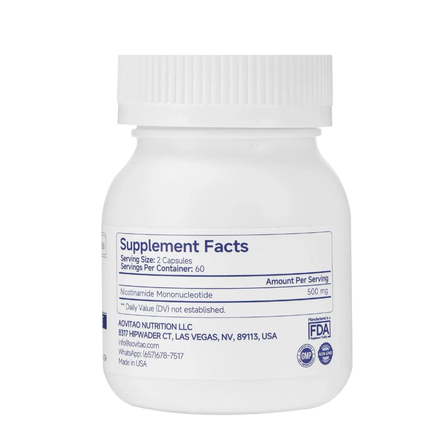 AOVITAO NMN Supplement 500mg Ultra Pure 99.8% | Stabilized Form | Supports NAD+ Production, Cellular Health & Healthy Aging | 60 Capsules AOVITAOBuy Supplements Australia