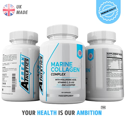 Marine Collagen 1000mg - Type 1 Hydrolysed Collagen - Enhanced with Hyaluronic Acid, Vitamin C Freak AthleticsBuy Supplements Australia