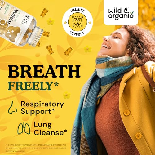 Wild & Organic Mullein Gummies - Daily Dietary Supplement for Respiratory, Digestive Wild & OrganicBuy Supplements Australia