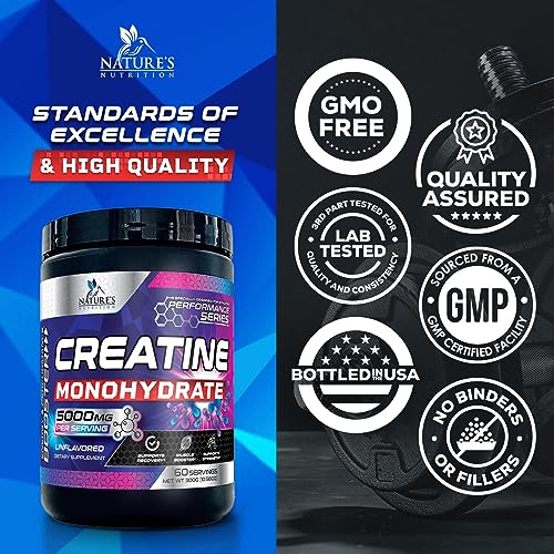Micronized Creatine Monohydrate Powder - 100% Pure Unflavored Creatine Powder Nature's NutritionBuy Supplements Australia