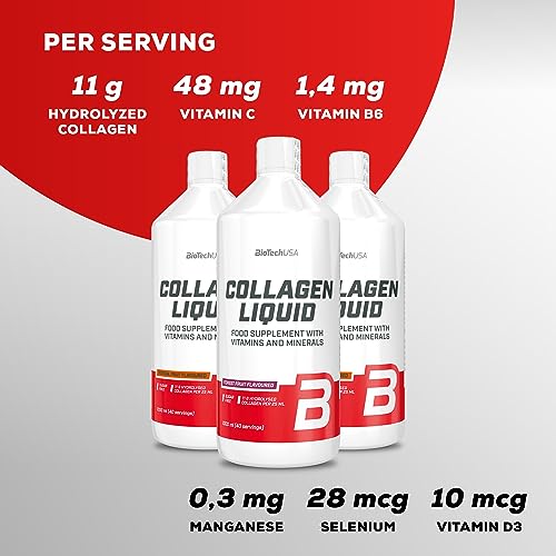BioTechUSA Collagen Liquid, Flavored Dietary Supplement Drink with Collagen, Vitamins BioTechUSABuy Supplements Australia