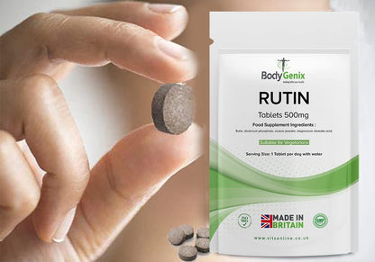 Bodygenix Rutin 500mg Tablets CAPILLARIES, VARICOSE Veins, Hemorrhoids Veg Friendly - UK Made (120) 4 Month Supply BodygenixBuy Supplements Australia