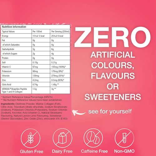 Hydralyte Plus Collagen Effervescent Electrolytes Powder Sachets - 20 Strawberry Lemonade Flavored Sticks HydralyteBuy Supplements Australia
