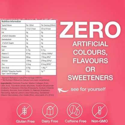 Hydralyte Plus Collagen Effervescent Electrolytes Powder Sachets - 20 Strawberry Lemonade Flavored Sticks HydralyteBuy Supplements Australia