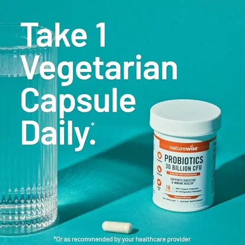 NatureWise Max Probiotics for Women & Men - 30 Billion CFU 18 Strains With Prebiotics - For Gut & Digestive Health - Delayed-Release Capsules, Gluten Free - 60 Capsules[2-Month Supply] NatureWise buy supplements Au