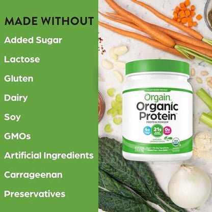 Orgain Organic Unflavored Vegan Protein Powder, Natural Unsweetened - 21g Plant Based OrgainBuy Supplements Australia