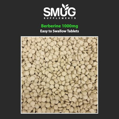 SMUG Supplements Berberine Tablets - 100 High Strength 1000mg Pills - Can Promote SMUG SupplementsBuy Supplements Australia