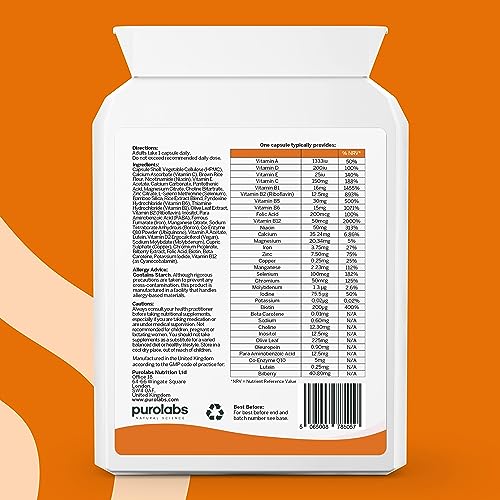 Puro Multivitamin - 34 Multivitamins & Minerals - Daily Complex for Men & Women PurolabsBuy Supplements Australia