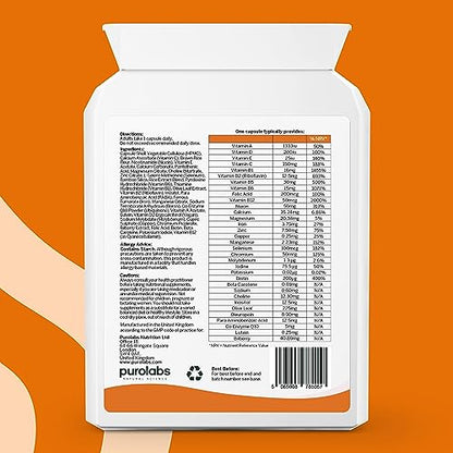 Puro Multivitamin - 34 Multivitamins & Minerals - Daily Complex for Men & Women PurolabsBuy Supplements Australia
