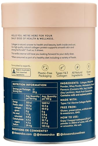 Dose & Co Collagen Creamer in Vanilla Flavour - 340g Powder Supplement DOSE & COBuy Supplements Australia