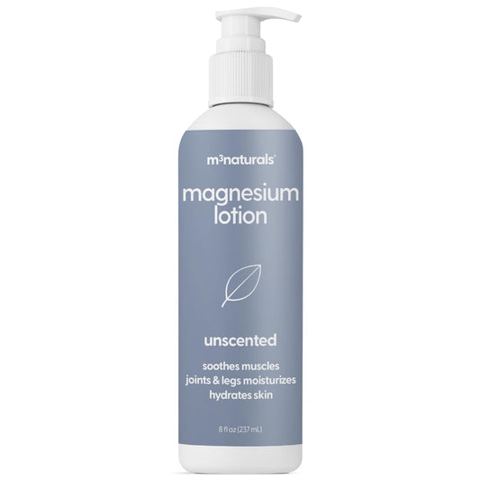 Unscented Magnesium Lotion for Sleep & Leg Cramps, Suitable for Sensitive Skin, Helps with Muscle Relaxation, Soothes Tired Legs & Foot Aches and Supports Restful Nights, 8 fl oz by M3 M3 NaturalsBuy Supplements Australia