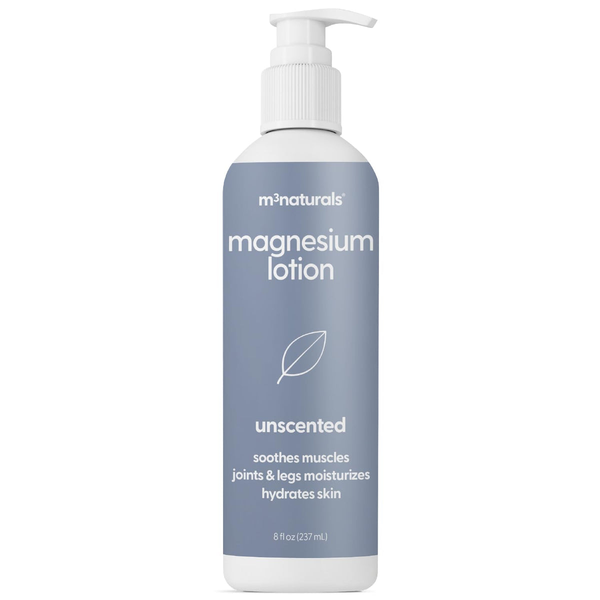 Unscented Magnesium Lotion for Sleep & Leg Cramps, Suitable for Sensitive Skin, Helps with Muscle Relaxation, Soothes Tired Legs & Foot Aches and Supports Restful Nights, 8 fl oz by M3 M3 NaturalsBuy Supplements Australia