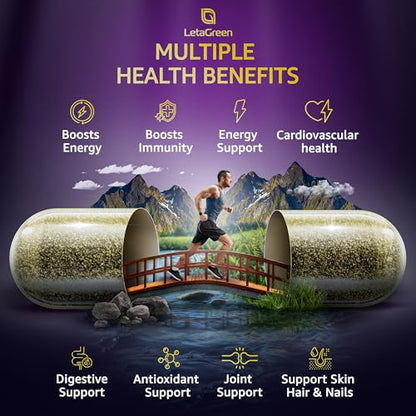 LetaGreen Irish Sea Moss Capsules – 120 Wildcrafted Sea Moss Pills with Black Seed Oil LetaGreenBuy Supplements Australia