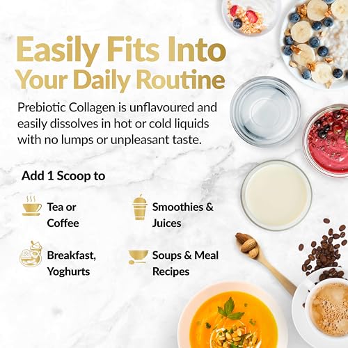 Prebiotic Collagen Powder - 390g Hydrolysed Bovine Collagen Peptides with Prebiotics for Gut Health & Skin Inner VitalityBuy Supplements Australia