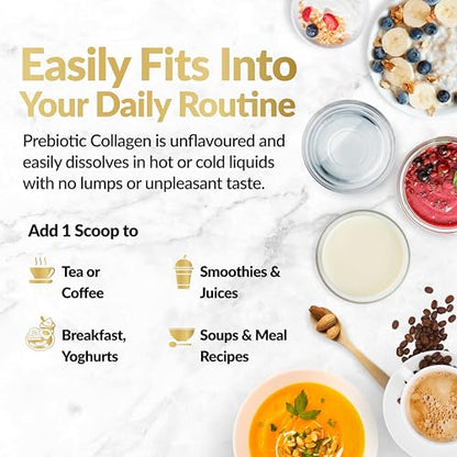 Prebiotic Collagen Powder - 390g Hydrolysed Bovine Collagen Peptides with Prebiotics for Gut Health & Skin Inner VitalityBuy Supplements Australia
