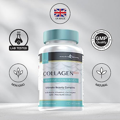 Collagen Bio-10 with Marine Collagen, Biotin & Co-Enzyme Q10 (60 Capsules) Evolution SlimmingBuy Supplements Australia