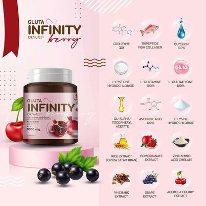 Gluta Infiniy 1000mg L-Glutathione Supplement Tripeptide Fish Collagen L-Glutamine Ascorbic Alizée SpaBuy Supplements Australia