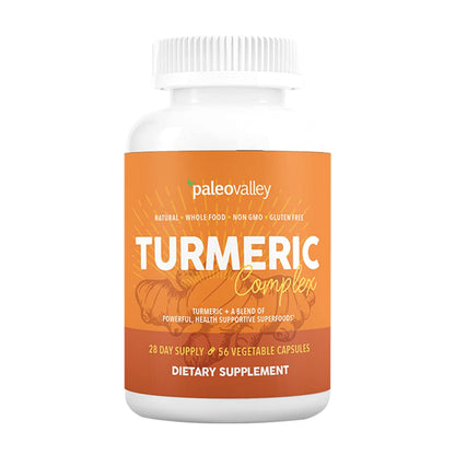 Paleovalley - Organic Turmeric Complex - Full Spectrum Organic Turmeric with Health-Supportive Superfoods - 56 Vegetarian Capsules - Support Joints, Immunity, Brain and Heart Health PaleovalleyBuy Supplements Australia