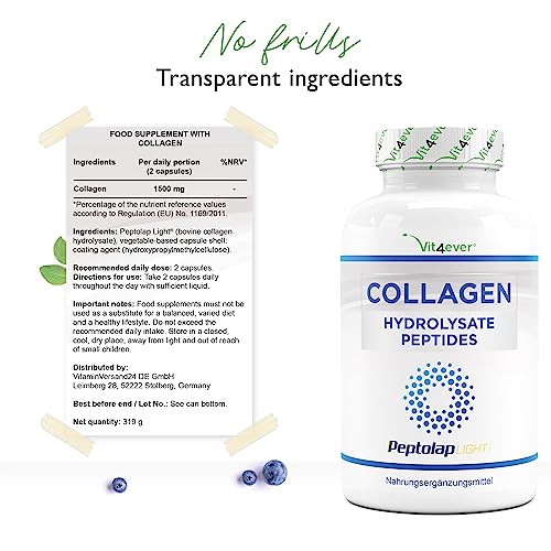 Collagen - 365 Capsules - 1500 mg per Daily Serving - Premium: 100% Bovine Collagen Vit4everBuy Supplements Australia
