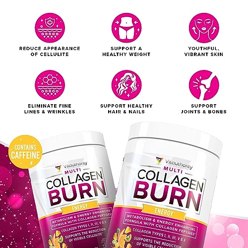 Multi Collagen Burn: Multi-Type Hydrolyzed Protein Peptides with Hyaluronic Acid, Vitamin VitauthorityBuy Supplements Australia