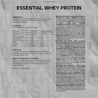Bulk Essential Whey Protein Powder Shake, Vanilla, 1kg BulkBuy Supplements Australia