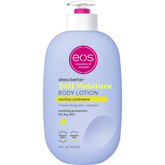 eos Shea Better Body Lotion Vanilla Cashmere, 24-Hour Moisture Skin Care, Lightweight