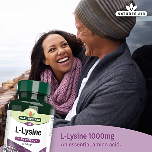 Natures Aid L-Lysine 1000 mg, High Potency Essential Amino Acid, Vegan, 60 Tablets natures aidBuy Supplements Australia