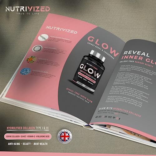 Nutrivized Glow Hydrolysed Type 1&3 Collagen with Premium Pure C8 MCT Oil - Vitamin C & Hyaluronic Acid NutrivizedBuy Supplements Australia