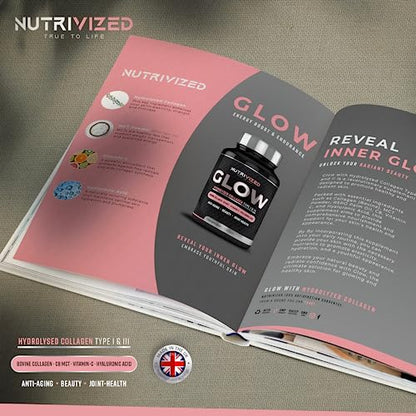 Nutrivized Glow Hydrolysed Type 1&3 Collagen with Premium Pure C8 MCT Oil - Vitamin C & Hyaluronic Acid NutrivizedBuy Supplements Australia