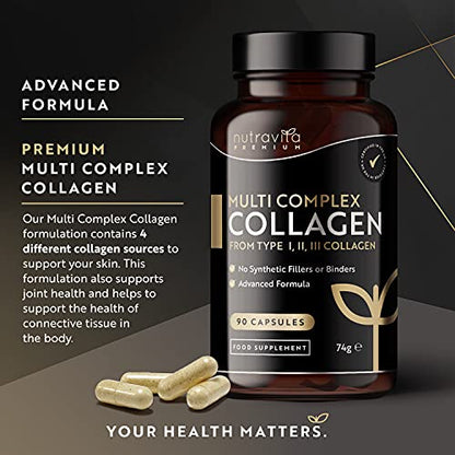 Premium Multi Collagen Protein Capsules with Type I, II, III - Includes Hydrolysed Grass NutravitaBuy Supplements Australia