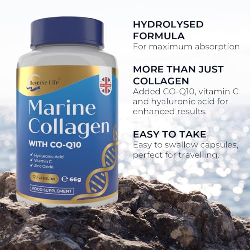Reverse Life Marine Collagen Capsules 1200mg – with Hyaluronic Acid & Vitamin C + Q10 Reverse LifeBuy Supplements Australia
