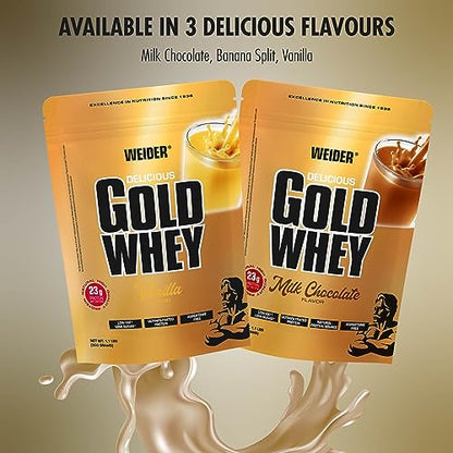 Weider Gold Whey (500g) Milk Chocolate Flavour. Ultrafiltrated Proteins from 100% Whey Protein WeiderBuy Supplements Australia