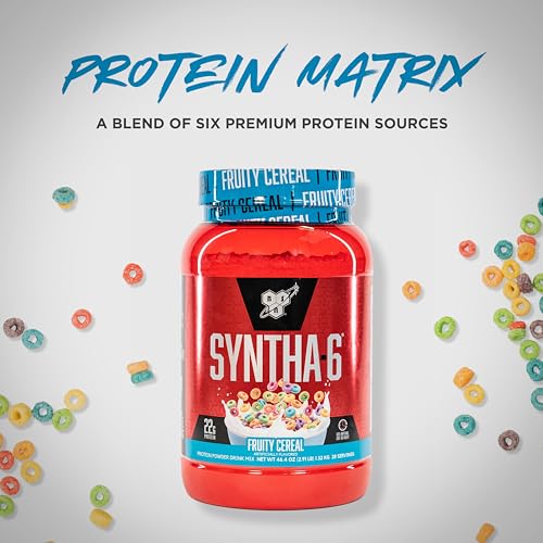 BSN SYNTHA-6 Whey Protein Powder with Micellar Casein, Milk Isolate, Fruity Cereal BSNBuy Supplements Australia