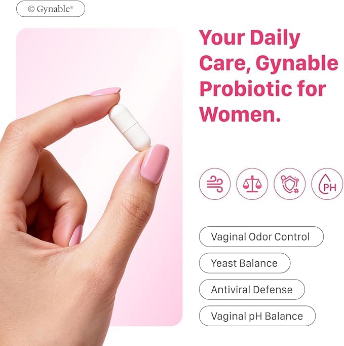 Gynable Vaginal Probiotics for Women Odor & Itch Support, Urinary | pH Balance, Female Probiotics 10 Billion CFU Lactobacillus Probiotics Blend,Selenium-Vitamin C/E/D3 Promote Immune Health,60 Count VevoecBuy Supplements Australia