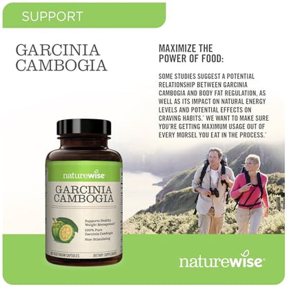 Naturewise Garcinia Cambogia with Pure Garcinia Cambogia Extract, 60% HCA Concentrati NatureWiseBuy Supplements Australia