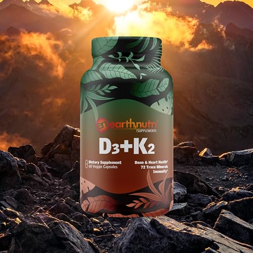 EarthNutri D3 + K2 Bone & Heart Health - 72 Trace Minerals, Vitamin D3 Vitashine, MENA EarthNutriBuy Supplements Australia