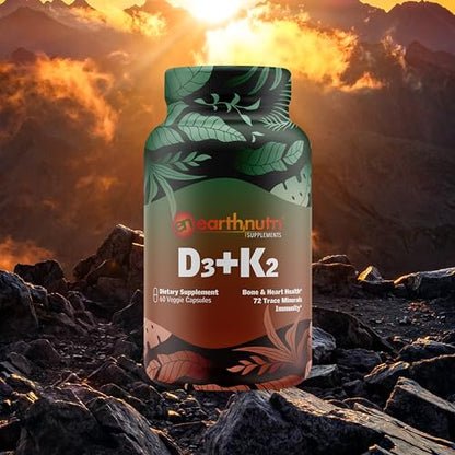 EarthNutri D3 + K2 Bone & Heart Health - 72 Trace Minerals, Vitamin D3 Vitashine, MENA EarthNutriBuy Supplements Australia