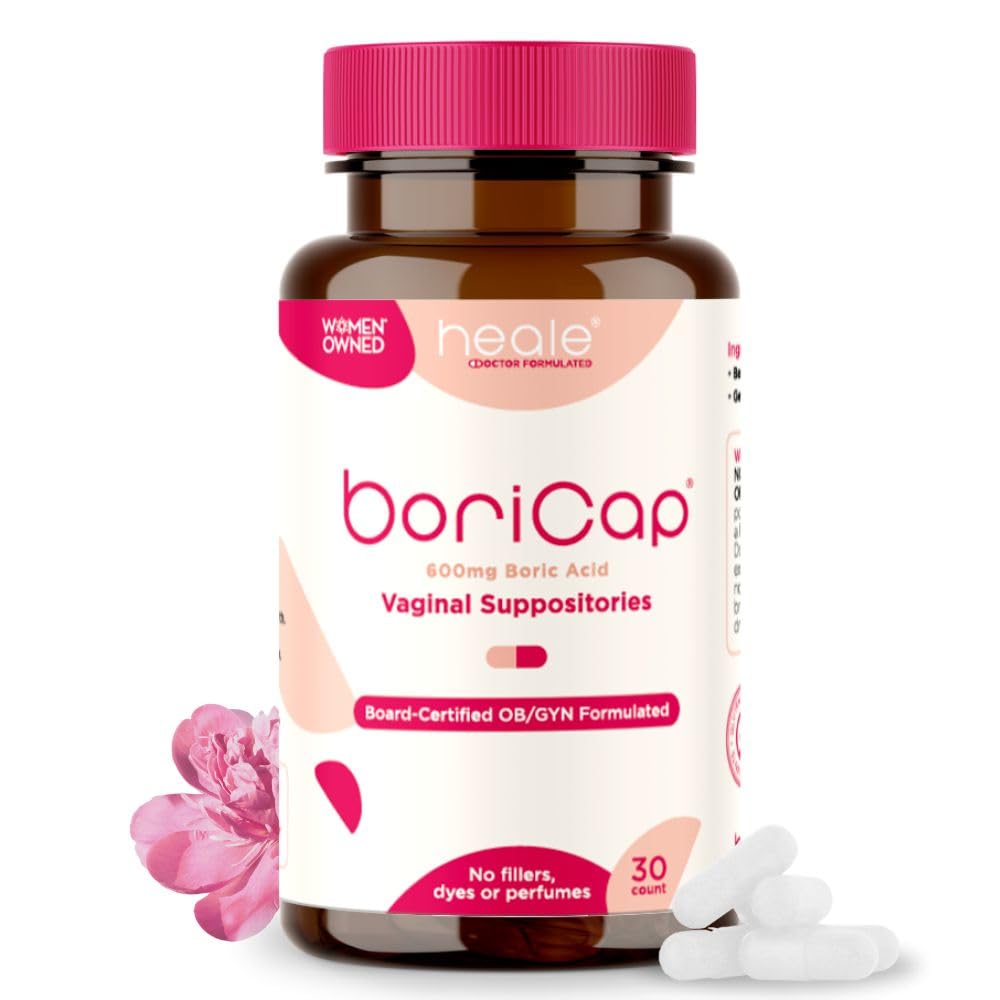 BoriCap - Boric Acid Suppositories for Women - 600 mg - Vaginal Health & Balance, Itch & Odor - Natural Relief - Feminine Care - Feminine Hygiene Products - Made in USA by Heale - 30 Capsules BoriCapBuy Supplements Australia
