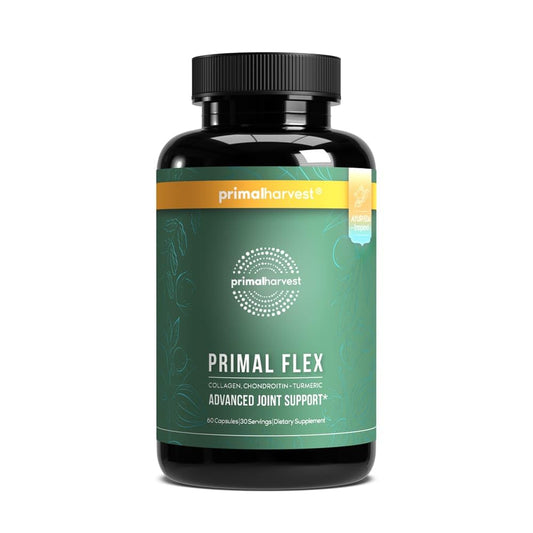 Primal Harvest Primal Flex with Turmeric, Hyaluronic Acid, Type II Collagen and Boswellia for Joint Comfort, Flexibility and Mobility Support (60 Count (1 Pack)) Primal HarvestBuy Supplements Australia
