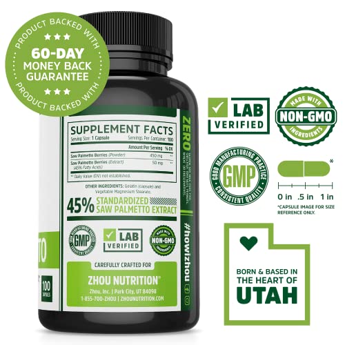 Zhou Nutrition Saw Palmetto Extract 500 mg, Prostate Health, Urinary Tract Support, DHT Zhou NutritionBuy Supplements Australia