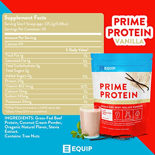 Equip Foods Prime Protein - Grass Fed Beef Protein Powder Isolate - Gluten Free Carnivore EquipBuy Supplements Australia