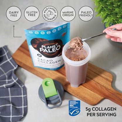 Planet PaleoCacao Collagen Powder (285g, 30 Servings) - MSC Certified, Wild Caught Marine Collagen Planet PaleoBuy Supplements Australia
