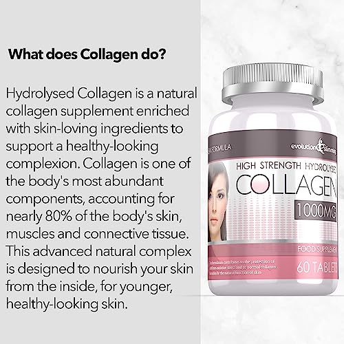Hydrolysed Collagen High Strength 1,000mg for Hair, Skin & Nails, 60 Tablets, Evolution Slimming Evolution SlimmingBuy Supplements Australia