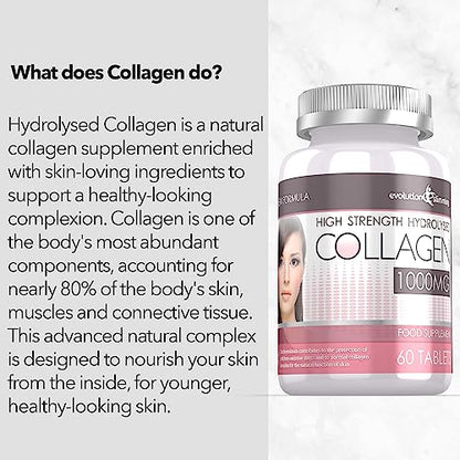 Hydrolysed Collagen High Strength 1,000mg for Hair, Skin & Nails, 60 Tablets, Evolution Slimming Evolution SlimmingBuy Supplements Australia