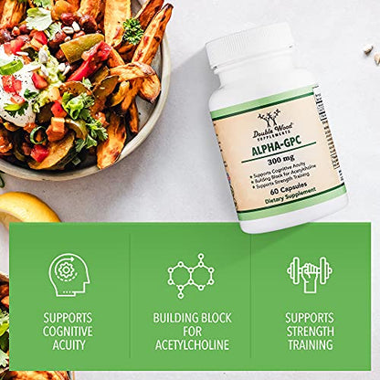 Alpha GPC Choline 600mg Capsules - Brain Support Supplement for Focus, Memory Double Wood SupplementsBuy Supplements Australia