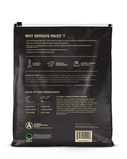 Optimum Nutrition Serious Mass Weight Gainer Protein Powder, Vitamin C, Zinc Optimum NutritionBuy Supplements Australia