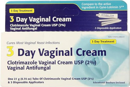 Clotrimazole 3 -Day Vaginal Cream - 0.74 Oz (Pack of 2)